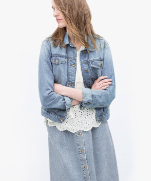 Long Denim Shirt Jacket