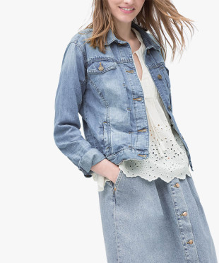 Long Denim Shirt Jacket