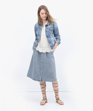 Long Denim Shirt Jacket